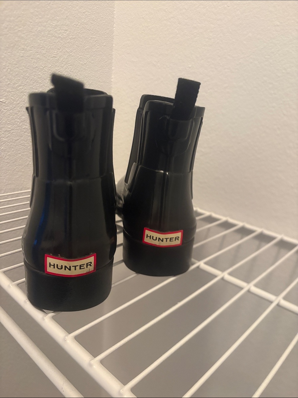 Hunter Kids Black Rubber Rain Boots with Logo Tabs
